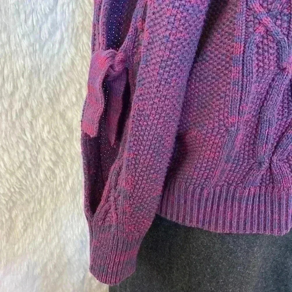 PROJECT NAADAM Cotton Blend Chunky Knit Tie Sleeves Pullover Sweater Top - Picture 6 of 11